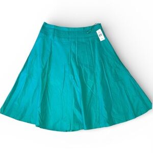 Lauren Ralph Lauren A-line pleated cotton skirt in a teal / turquoise Size 16